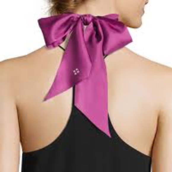 LISA KING Scarf Skinny Fuchsia Silk